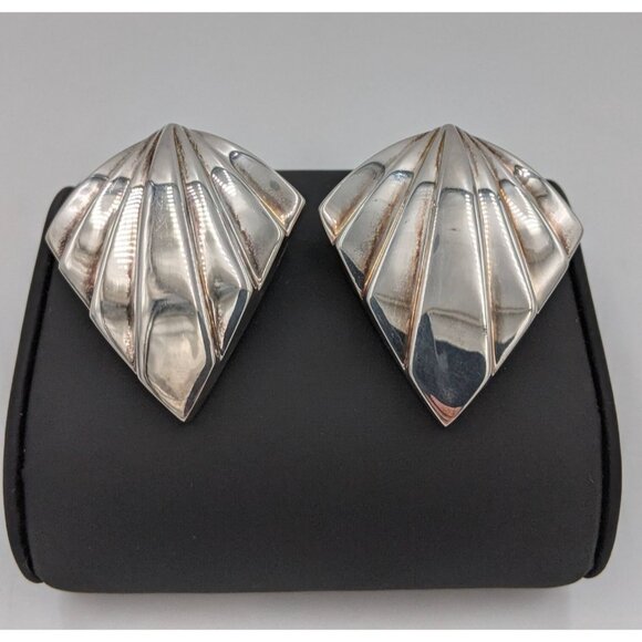 Charles Krypell Vintage Sterling Earrings Women’s Clip-On Designer Jewelry‎ - Picture 1 of 12